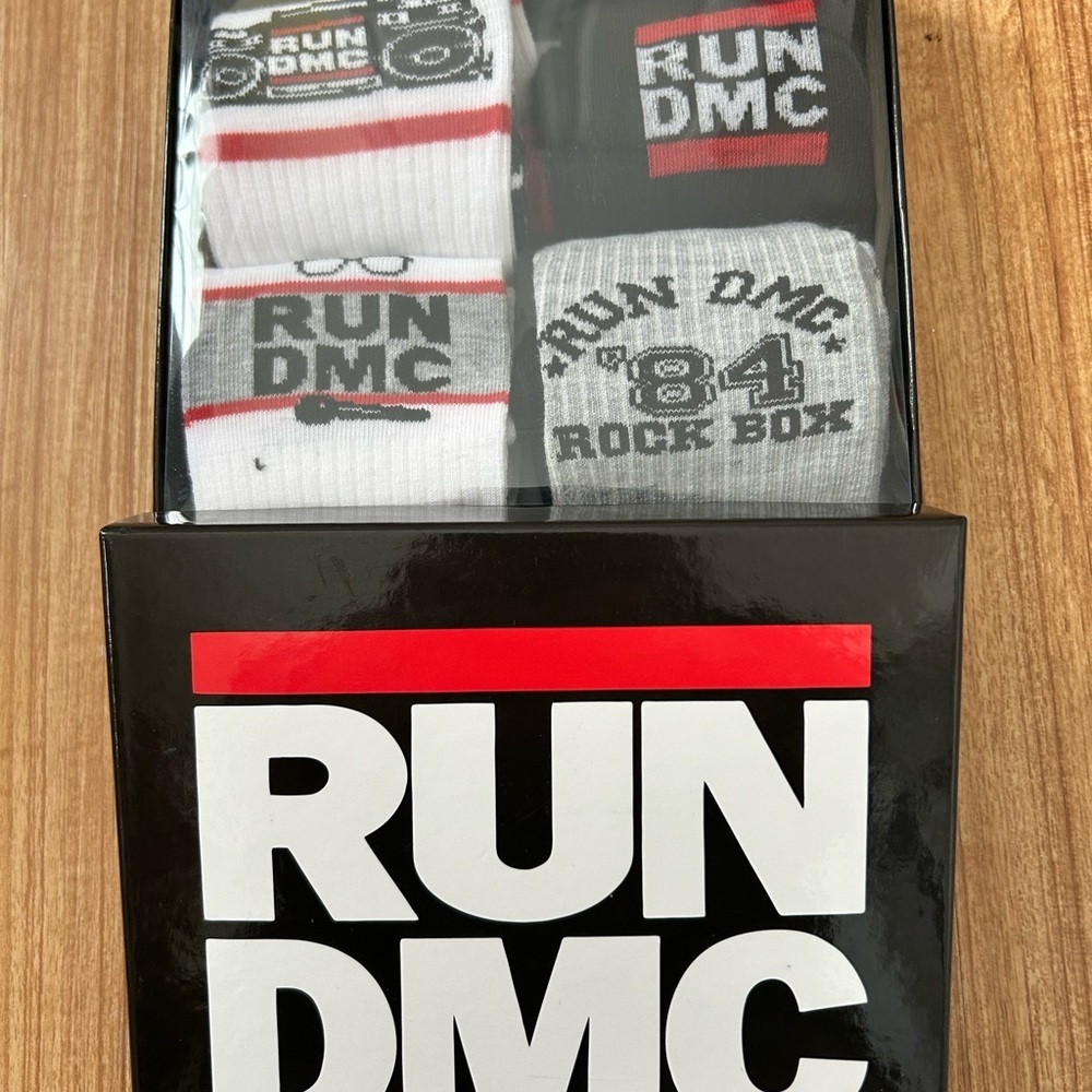 RUN DMC Men's Casual Socks Set - Black, White, Gray